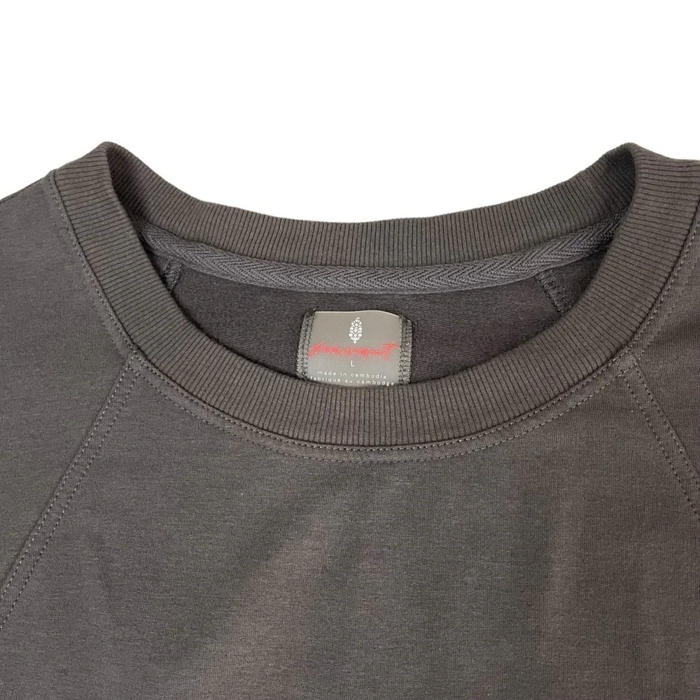 Free People FP Movement Where The Wind Blows Gray Pullover Sweatshirt - Picture 7 of 14